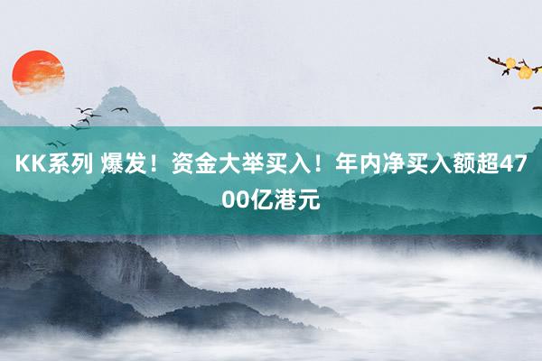 KK系列 爆发！资金大举买入！年内净买入额超4700亿港元